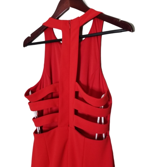 Lulu's Cut Out Dress Red - Picture 9 of 12